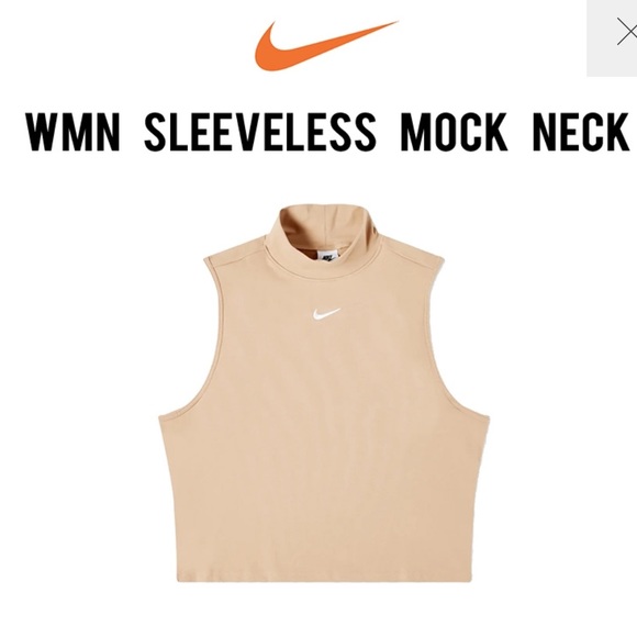Nike Sportswear Collection Essentials Women's Sleeveless Mock Top Tan Hemp Small - Picture 2 of 11